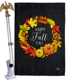 Fall Wreath - Harvest & Autumn Fall Vertical Impressions Decorative Flags HG192630 Made In USA