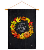 Fall Wreath - Harvest & Autumn Fall Vertical Impressions Decorative Flags HG192630 Made In USA