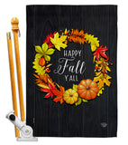 Fall Wreath - Harvest & Autumn Fall Vertical Impressions Decorative Flags HG192630 Made In USA