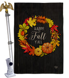 Fall Wreath - Harvest & Autumn Fall Vertical Impressions Decorative Flags HG192630 Made In USA