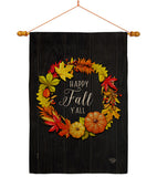 Fall Wreath - Harvest & Autumn Fall Vertical Impressions Decorative Flags HG192630 Made In USA