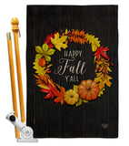 Fall Wreath - Harvest & Autumn Fall Vertical Impressions Decorative Flags HG192630 Made In USA