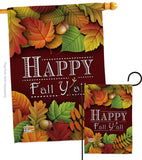 Happy Fall Y All - Harvest & Autumn Fall Vertical Impressions Decorative Flags HG113005 Made In USA