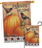 Welcome Friends Crows - Harvest & Autumn Fall Vertical Impressions Decorative Flags HG113059 Made In USA
