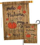 Hello Autumn Time for Pumpkin - Harvest & Autumn Fall Vertical Impressions Decorative Flags HG113064 Made In USA