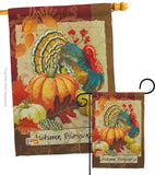 Autumn Blessings Turkey - Harvest & Autumn Fall Vertical Impressions Decorative Flags HG113070 Made In USA