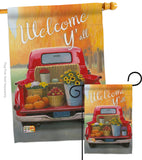 Welcome Harvest Truck - Harvest & Autumn Fall Vertical Impressions Decorative Flags HG113077 Made In USA