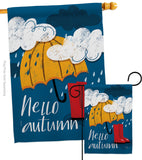 Hello Autumn - Harvest & Autumn Fall Vertical Impressions Decorative Flags HG113094 Made In USA