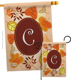 Autumn C Initial - Harvest & Autumn Fall Vertical Impressions Decorative Flags HG130029 Made In USA