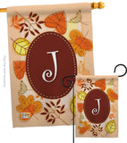 Autumn J Initial - Harvest & Autumn Fall Vertical Impressions Decorative Flags HG130036 Made In USA