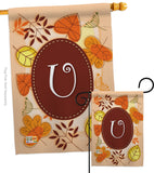 Autumn U Initial - Harvest & Autumn Fall Vertical Impressions Decorative Flags HG130047 Made In USA