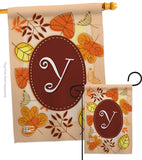 Autumn Y Initial - Harvest & Autumn Fall Vertical Impressions Decorative Flags HG130051 Made In USA