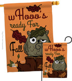 Whooo's Reday For Fall - Harvest & Autumn Fall Vertical Impressions Decorative Flags HG137104 Made In USA