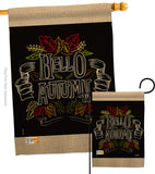 Charlkboard Hello Autumn - Harvest & Autumn Fall Vertical Impressions Decorative Flags HG137108 Made In USA