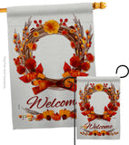 Harvest Wreath - Harvest & Autumn Fall Vertical Impressions Decorative Flags HG137111 Made In USA