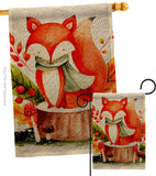 Autumn Fox - Harvest & Autumn Fall Vertical Impressions Decorative Flags HG137595 Made In USA