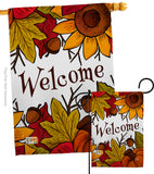 Autumn Welcome - Harvest & Autumn Fall Vertical Impressions Decorative Flags HG192130 Made In USA