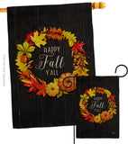 Fall Wreath - Harvest & Autumn Fall Vertical Impressions Decorative Flags HG192630 Made In USA