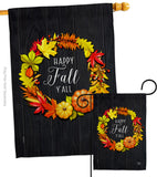 Fall Wreath - Harvest & Autumn Fall Vertical Impressions Decorative Flags HG192630 Made In USA