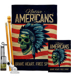 Native Heart - Historic Americana Vertical Impressions Decorative Flags HG108635 Made In USA