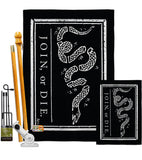 Black Join Or Die - Historic Americana Vertical Impressions Decorative Flags HG140725 Made In USA