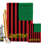 Juneteenth American - Historic Americana Vertical Impressions Decorative Flags HG140727 Made In USA