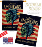 Native Heart - Historic Americana Vertical Impressions Decorative Flags HG108635 Made In USA