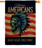 Native Heart - Historic Americana Vertical Impressions Decorative Flags HG108635 Made In USA