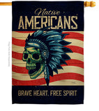 Native Heart - Historic Americana Vertical Impressions Decorative Flags HG108635 Made In USA