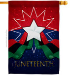 Happy Juneteenth Day - Historic Americana Vertical Impressions Decorative Flags HG108641 Made In USA