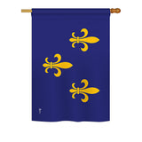 Fleur De Lis - Historic Americana Vertical Impressions Decorative Flags HG140712 Printed In USA