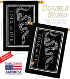 Black Join Or Die - Historic Americana Vertical Impressions Decorative Flags HG140725 Made In USA