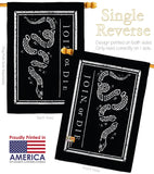 Black Join Or Die - Historic Americana Vertical Impressions Decorative Flags HG140725 Made In USA