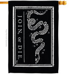 Black Join Or Die - Historic Americana Vertical Impressions Decorative Flags HG140725 Made In USA