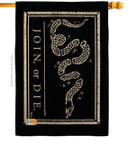 Black Join Or Die - Historic Americana Vertical Impressions Decorative Flags HG140725 Made In USA