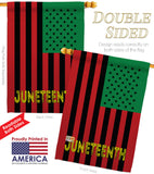 Juneteenth American - Historic Americana Vertical Impressions Decorative Flags HG140727 Made In USA