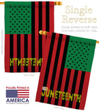 Juneteenth American - Historic Americana Vertical Impressions Decorative Flags HG140727 Made In USA