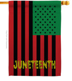 Juneteenth American - Historic Americana Vertical Impressions Decorative Flags HG140727 Made In USA