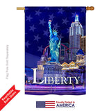 Freedom of Liberty - Historic Americana Vertical Impressions Decorative Flags HG191054 Printed In USA