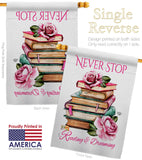 Reading & Dreaming - Historic Americana Vertical Impressions Decorative Flags HG192701 Made In USA