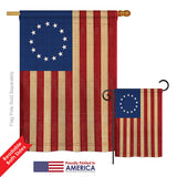 Betsy Ross Vintage - Historic Americana Vertical Impressions Decorative Flags HG108068 Printed In USA