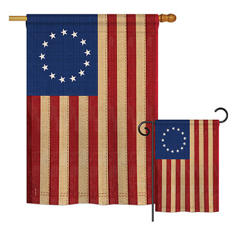 Betsy Ross Vintage - Historic Americana Vertical Impressions Decorative Flags HG108068 Printed In USA