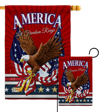 Let Freedom Reign - Historic Americana Vertical Impressions Decorative Flags HG137168 Made In USA