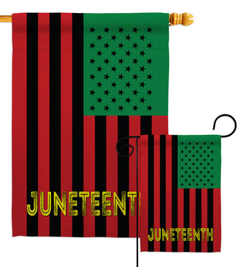 Juneteenth American - Historic Americana Vertical Impressions Decorative Flags HG140727 Made In USA