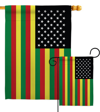 Alternative African American - Historic Americana Vertical Impressions Decorative Flags HG140729 Made In USA