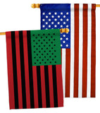 African American - Historic Americana Vertical Impressions Decorative Flags HG140726 Made In USA