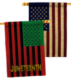 Juneteenth American - Historic Americana Vertical Impressions Decorative Flags HG140727 Made In USA