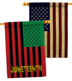 Juneteenth American - Historic Americana Vertical Impressions Decorative Flags HG140727 Made In USA