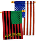 Juneteenth American - Historic Americana Vertical Impressions Decorative Flags HG140727 Made In USA