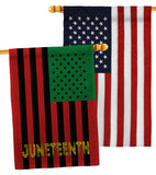 Juneteenth American - Historic Americana Vertical Impressions Decorative Flags HG140727 Made In USA